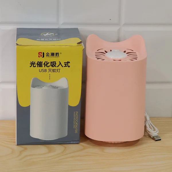 Cute Cat-Ear Mosquito Killer Lamp – Pink USB Photocatalysis Trap (Chemical-Free, Home Décor Friendly)