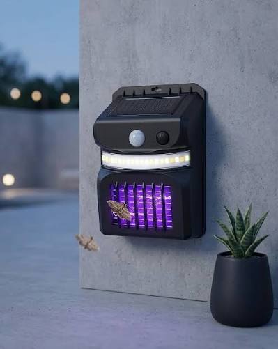 Solar Mosquito Killer Wall Lamp – Motion Sensor LED Zapper (Outdoor Waterproof, No Wiring)